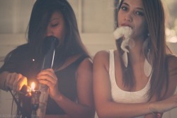 bitchesanddrugs:  Hot Girls smoking bud 