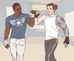 Artofobsession:  Flat Color Commission Of Sam Wilson And Bucky Barnes, For Someone