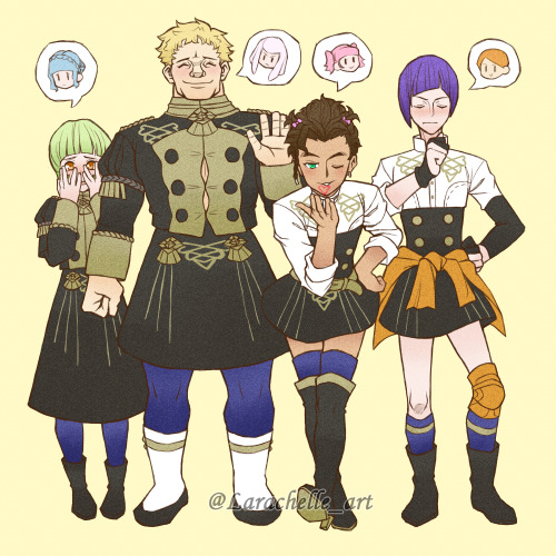 larachelledrawsfe: nobody asked for this but…Golden Deer outfit swap