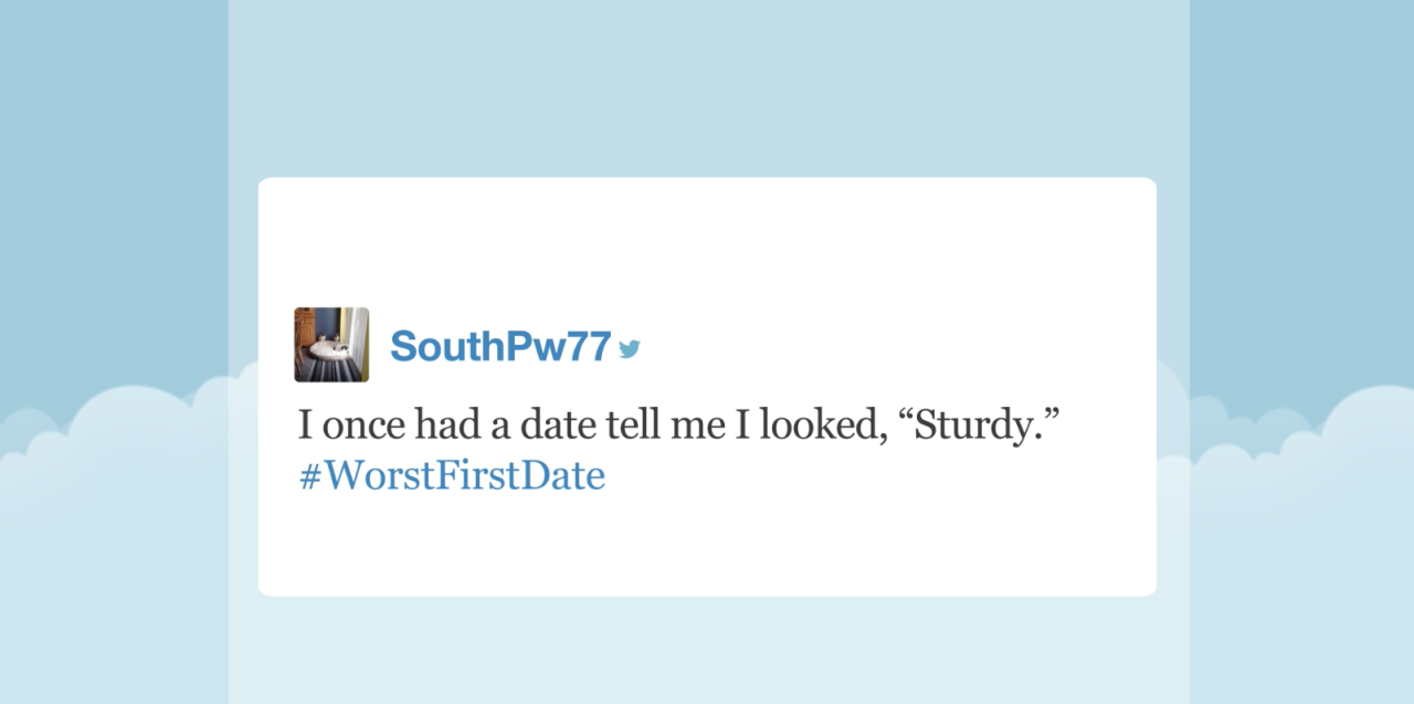 tastefullyoffensive:  Video: Tonight Show Hashtags: #WorstFirstDate  I went out