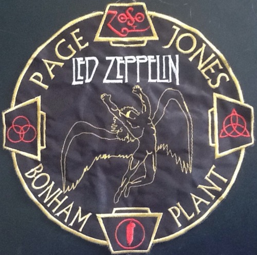 49scream: Large circular (-ish) Led Zeppelin - Swan Song / 4 symbols - back patch.