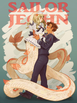 lem0uro: Lili+Jeohn (in non-canon attire; at no point do either ever wear this but imho sailor unis are cute af asdfgh)