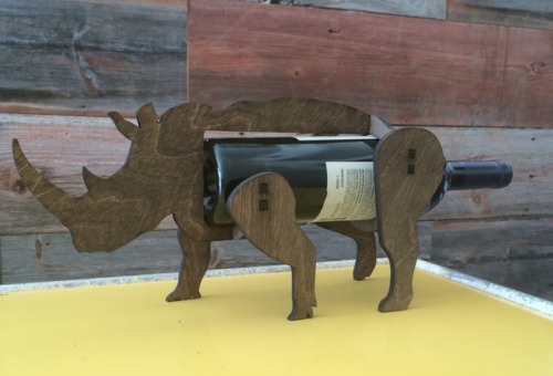 sosuperawesome:Wine-O-Saurs and Wine-o-Ceros, by Pete Betcher on Etsy