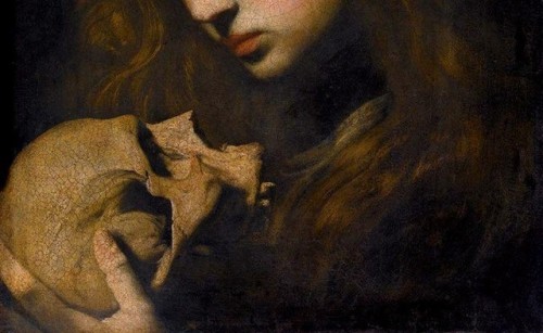 megairea:Jusepe de Ribera, a detail of Maria Magdalena in Meditazione, 1623.