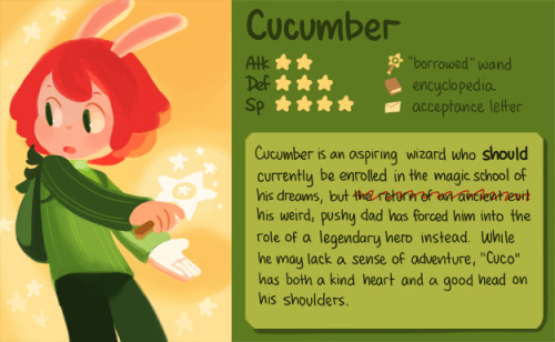 gigidigi:Updated character profiles for Cucumber Quest! I’m posting a new one every Tuesday.