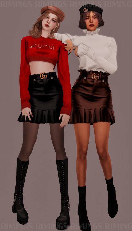 [RIMINGS] Gucci Casual Outfit Set - TOP 2 / BOTTOM 2- NEW MESH- ALL LODS- NORMAL MAP- 20 / 24 / 16 /