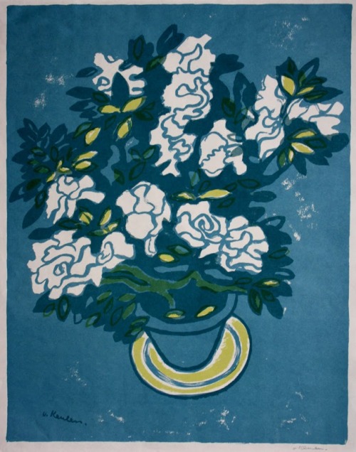 Flowering Plant  -  Jan van Keulen, 1947.Dutch,1913-1994Lithograph, 49 x 38 cm.