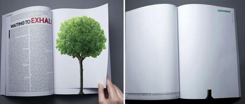 tattoosandtaxidermy:   pikarar:  Social Issue Ads (source)  wow that fuckin last one a commentary on saving the trees that wastes two fucking whole pages of paper nice one 