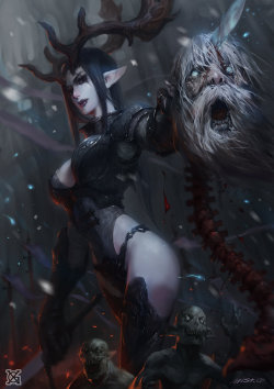 morbidfantasy21:  Reindeer Queen – fantasy character concept by mist XG
