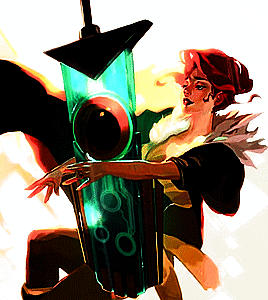 hyperionangel:  when i look up to where the sky should be… i see you.TRANSISTOR