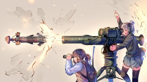 girlsgottaguns: Incoming Valentines Day fire support! All artworks by Daito (Source 1, Source 2). 