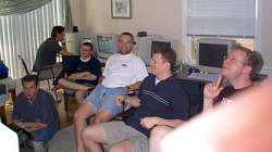 revscarecrow:  onnanoko-sekai: web1995: LAN party, Mathis Invitational 3 June 2000   This is all I want from a squad…  This is the LAN party aesthetic. So much fun.