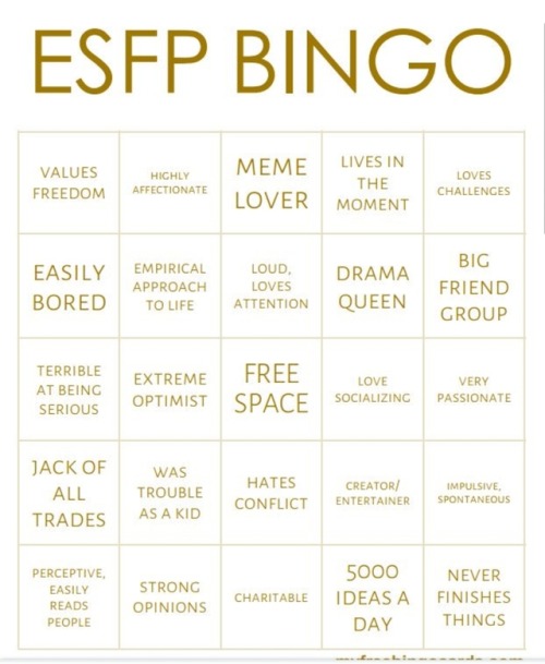 lsfp:Extrovert Mbti Bingo*not mineLol