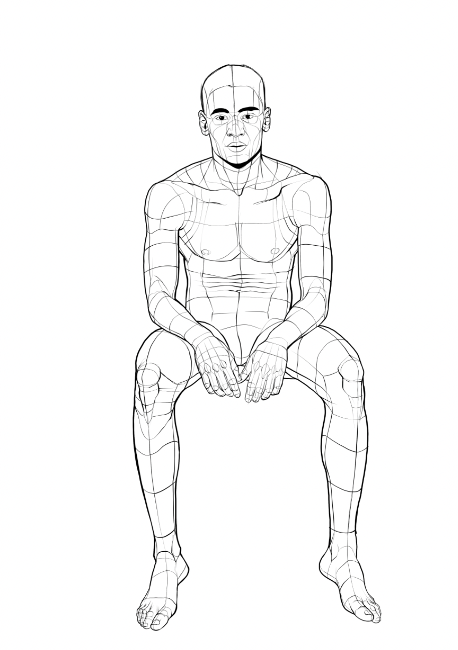 Male Sedentary Poses Vol. 6 - CLIP STUDIO ASSETS
