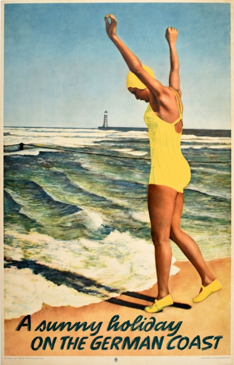 ‘A sunny holiday on the German coast’Germany travel poster (1935). Artwork by E. Schneider.