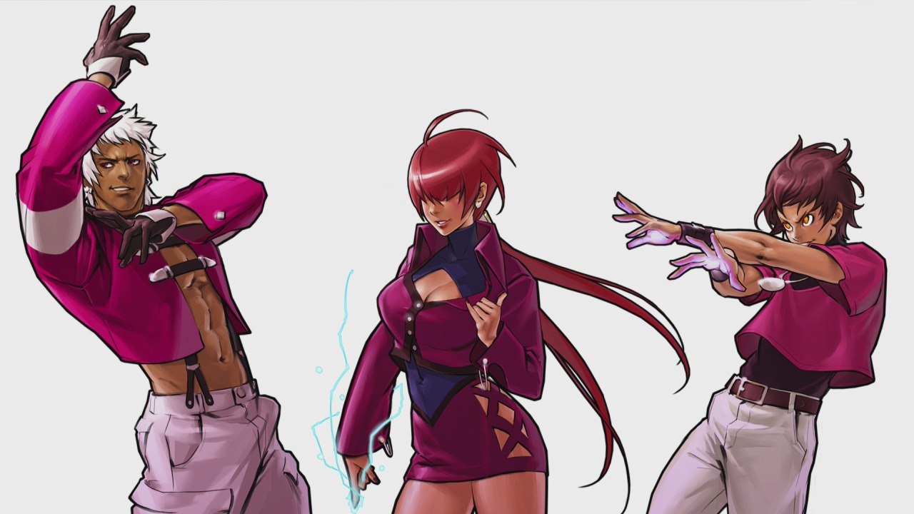 97 Orochi Team: Yashiro Nanakase, Shermie & Chris.  Chris kof, Mai king  of fighters, Snk king of fighters