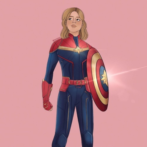 shallowvenus:  captain marvel with a shield, for @/samchurro’s DTIYS on instagram [original is