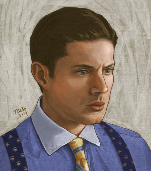 amisplacedlonelyheartsad: My painting of Dean Winchester from “It’s a Terrible Life” (4.17). Plus a 