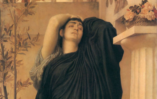 dykesgo2heaven:Electra and Elektra Electra at the tomb of Agamemnon - Frederic LeightonElectra - Sop