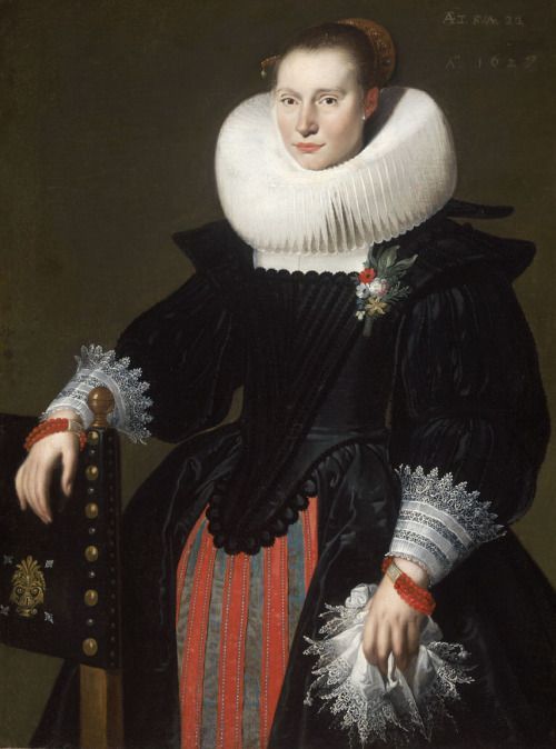 jeannepompadour:Portrait of a woman by a Flemish painter, maybe Cornelis de Vos, 1627