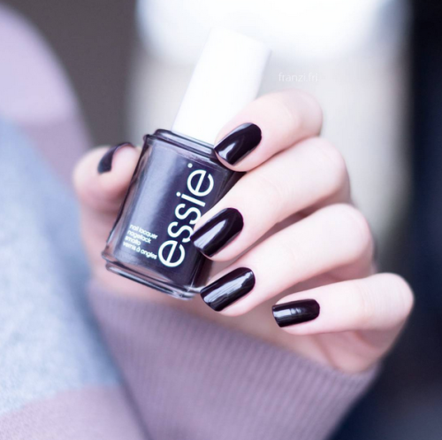 A sexy, tailored nail color look borrowed from the boys - essie ‘luxedo’