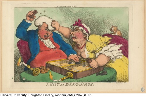 Rowlandson, Thomas, 1756-1827. A hitt at backgammon, 1810.EB8.R7967.810hHoughton Library, Harvard Un