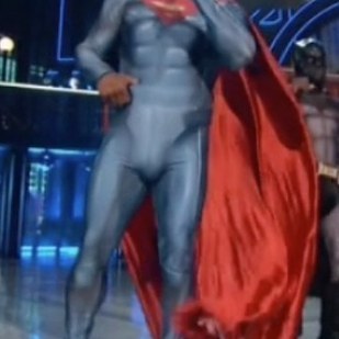 buzzfeeduk:  The Rock Dressed Up As Superman And We Need To Talk About His Bulge