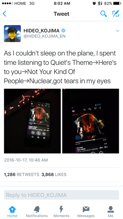alcreamcone:  peridot-peridot:  Hideo kojima cries listening to his own OST protect him  And people think Kojima hates Metal Gear. 