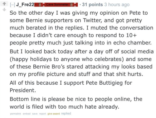 Bernie’s supporters are just plain toxic..