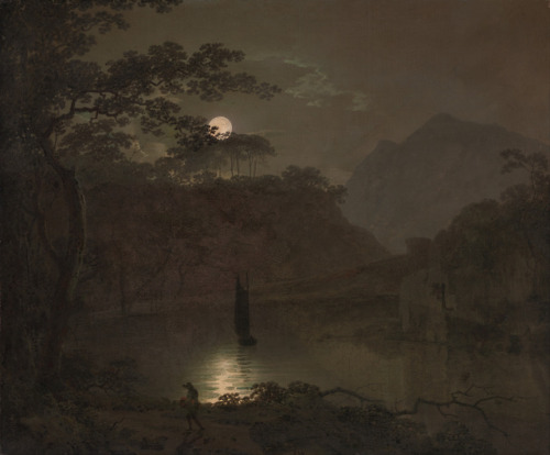 A Lake by Moonlight, Joseph Wright of Derby, between 1780 and 1782