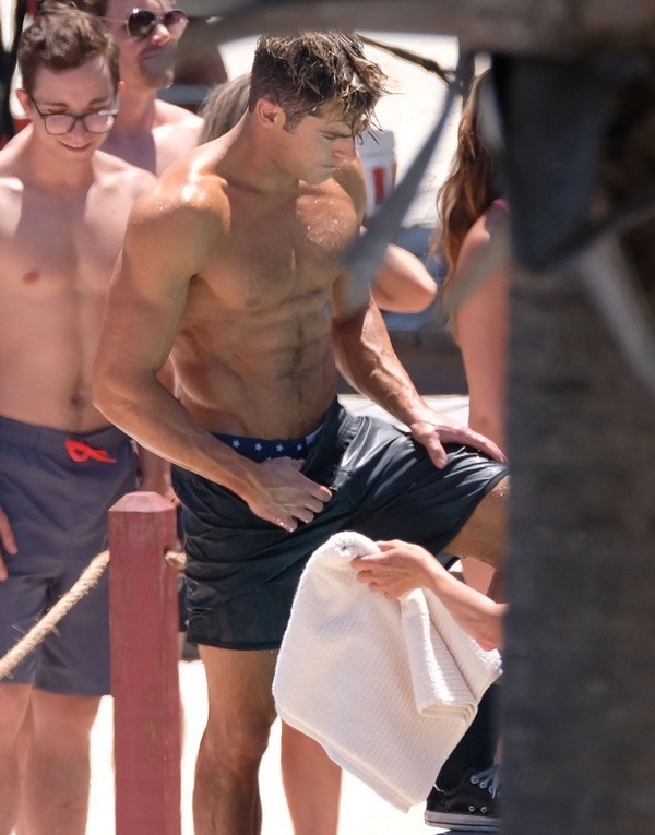 Zac Efron at Baywatch set