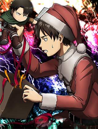 Comparing Eren, Levi, and Mikasa’s Christmas DLC costumes in the KOEI TECMO Shingeki