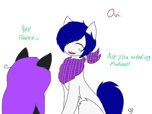 ask-japan-pony:ask-francepony:ask-japan-pony:ask-francepony: “You there Japan?    (Crap)    =3
