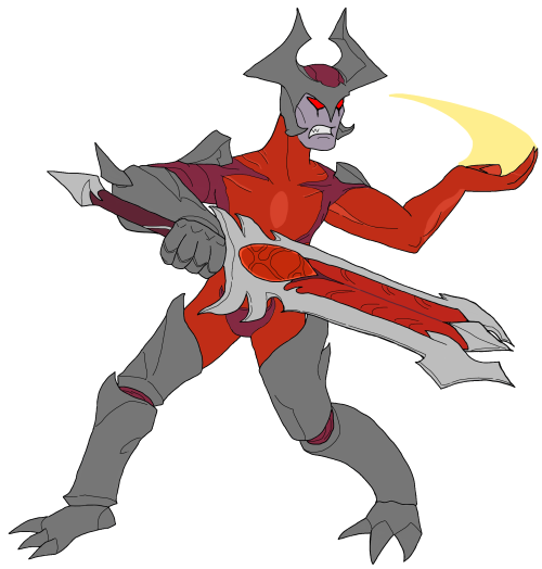 My fan art of Aatrox performing Nagoriyuki’s “6P” move from Guilty Gear Strive. Two blood based immo