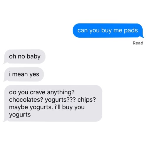 Threads Of You: Beyond The Bay Characters Being Asked To Buy Pads A Thread No One Asked For But We'll