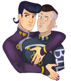 sugarandmemories:  josuke: *holds okuyasu* okuyasu: *is hold* 