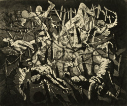 historical-nonfiction:  Otto Dix served twice on the front lines of World War I. His art is a sober reminder, during the centennial celebrations of the war, of the 16 million men and countless non-combatants who died fightings that most pointless war.