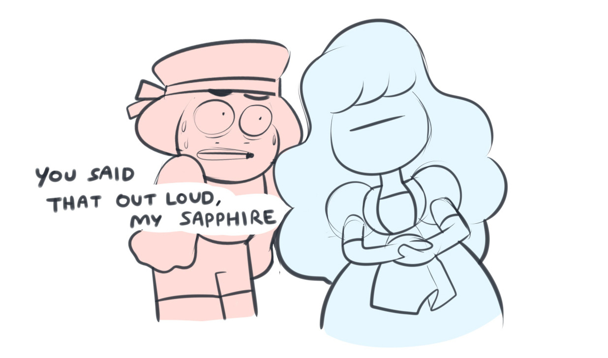 mrhaliboot: Steven Universe except sapphire says what she’s thinking and occasionally