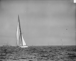 lazyjacks:Reliance and Shamrock III nearing finish, 25 August 1903Detroit Publishing Company photograph collectionLibrary of Congress Prints and Photographs Division LC-D4-21775  Great photo!