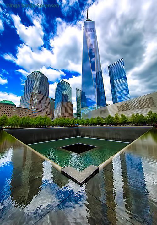 XXX World Trade Center in reflection. photo