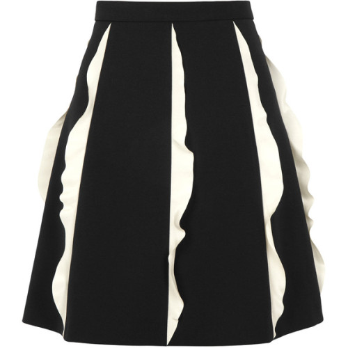 RED Valentino Monochrome Ruffle-trimmed Skirt ❤ liked on Polyvore (see more RED Valentino)