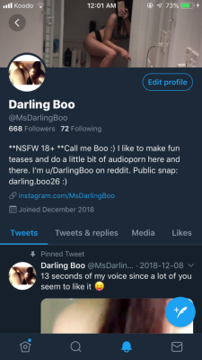 cupcakedarlingg:  Twitter is where I’ll be posting my nsfw content and anything freakyy 😘 It’s @MsDarlingBoo if you’d like to follow!