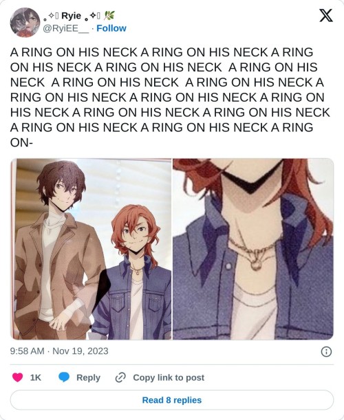 A RING ON HIS NECK A RING ON HIS NECK A RING ON HIS NECK A RING ON HIS NECK A RING ON HIS NECK A RING ON HIS NECK A RING ON HIS NECK A RING ON HIS NECK A RING ON HIS NECK A RING ON HIS NECK A RING ON HIS NECK A RING ON HIS NECK A RING ON HIS NECK A RING ON HIS NECK A RING ON- pic.twitter.com/hvucKPMqvr

— ˳✧༚ Ryie ˳✧༚ 🫒 (@RyiEE__) November 19, 2023