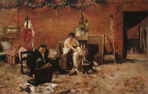 Atelier de Pedro Weingärtner em Roma, 1890.Pedro Weingärtner