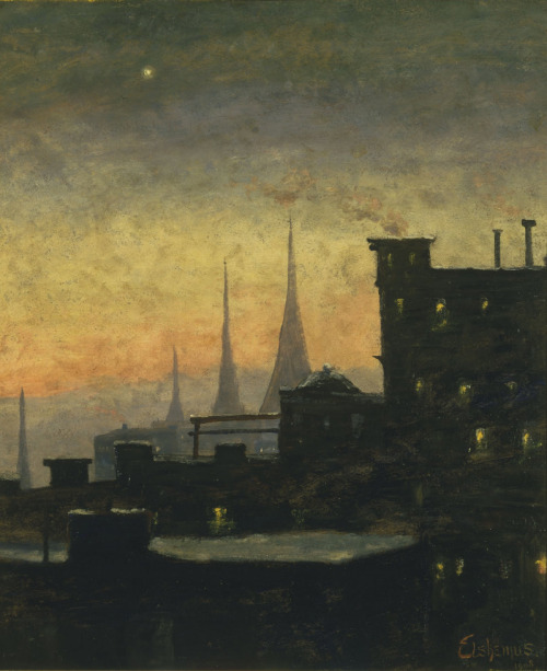 arcadiainteriorana: New York Roof TopsLouis Michel Eilshemius (American, 1864-1941) Oil on cardboard