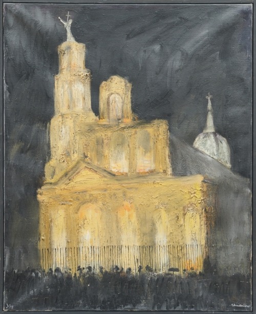 San Francisco Church, Jujuy.    -    Bertram Schmiterlöw , 1986.Swedish, 1920-2002 Oil on canvas, 78