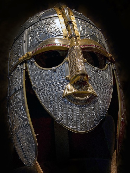 design-is-fine:Replica of the helmet from the Sutton Hoo ship-burial 1, early 7th century. England. 