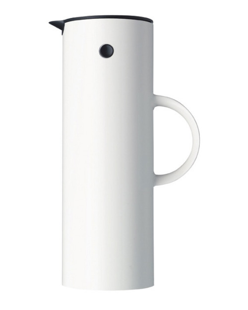 Erik Magnusson, vacuum jug with rocker stopper, 1977. Made by Stelton.