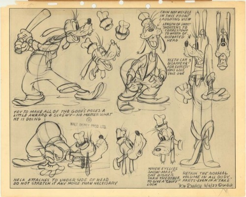 How to draw Goofy: ten model sheets from various eras with turnaround models, poses, tips and tricks