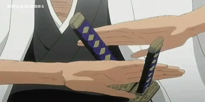 zwarrior01-gifs:  Kyoraku Introduces his Two Swords: “Game” and “Over” 